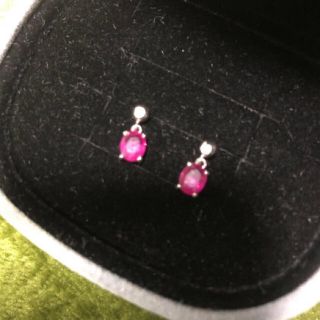 k18  ダイヤ付　ルビー　ピアス(ピアス)