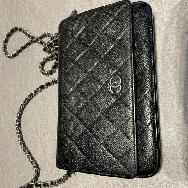 CHANEL(シャネル)のCHANEL シャネル ウォレットチェーン キャビアスキン レディースのバッグ(クラッチバッグ)の商品写真