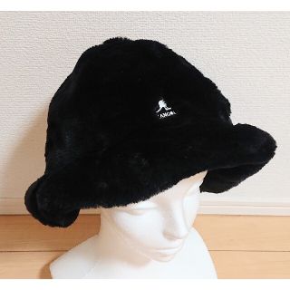 カンゴール(KANGOL)のM 美品 KANGOL カンゴール Faux Fur Casual ブラック(ハット)