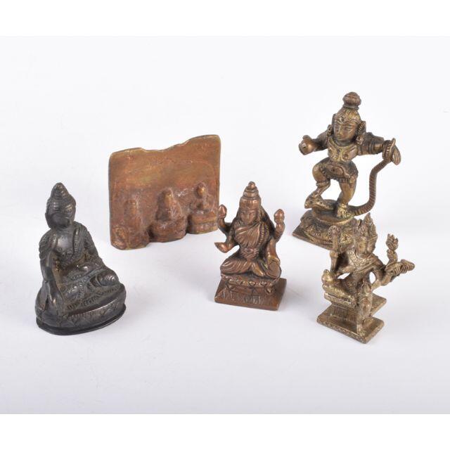 中国　古銅　チベット仏　クメール仏　西蔵仏像　5点まとめて　V R3981