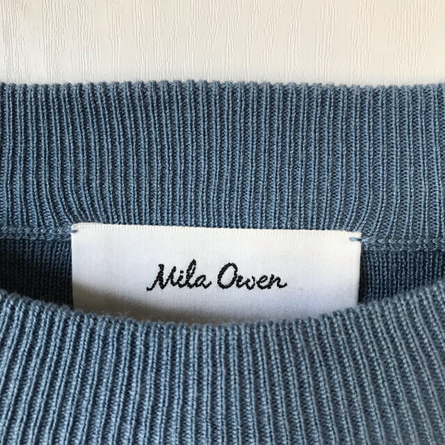 Mila Owen(ミラオーウェン)のミラオーウェン ニット セットアップ くすみブルー サイズ0 S〜M レディースのレディース その他(セット/コーデ)の商品写真