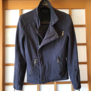 ザラ(ZARA)のZARA MAN  ジップ付きブルゾン　ネイビー色(ブルゾン)