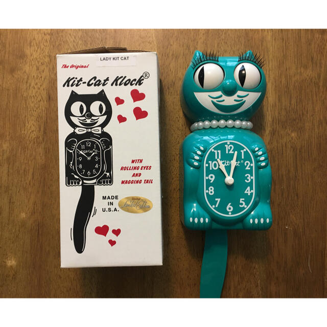 プラスチック【箱付き】kit-cat klock キットキャットクロック　グリーン