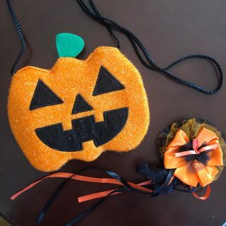 ハロウィン コスチューム コサージュとかぼちゃケース(衣装)