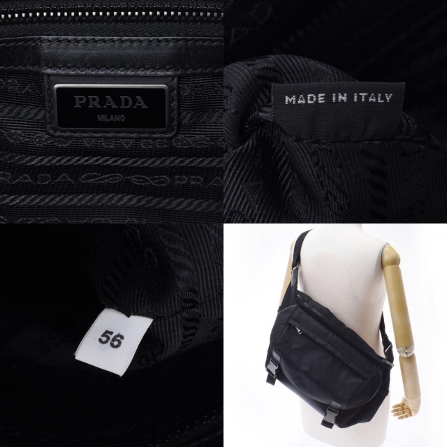 PRADA(プラダ)のプラダ  ショルダーバッグ ボディバッグ 黒 レディースのバッグ(ボディバッグ/ウエストポーチ)の商品写真