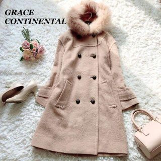 グレースコンチネンタル(GRACE CONTINENTAL)の良品♡グレースコンチネンタル　シャギーフードコート　フォックスファー　36 M(ロングコート)