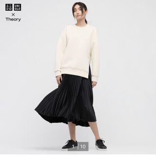 ユニクロ(UNIQLO)の【タグ付き新品・未使用】ユニクロ×セオリー　プリーツラップスカート(ひざ丈スカート)