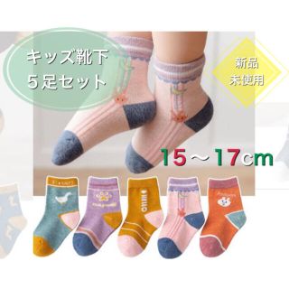 靴下　子供　キッズ　ソックス　5足セット　15〜17cm(靴下/タイツ)