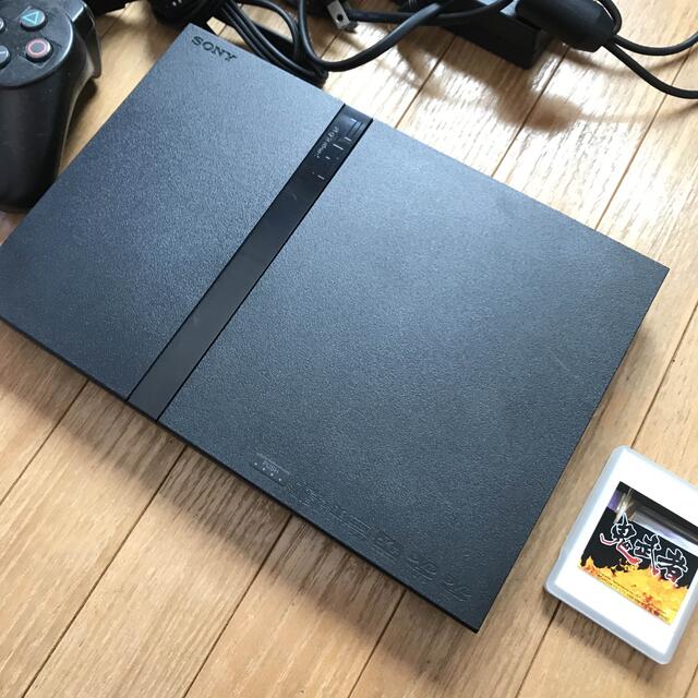 PlayStation2(プレイステーション2)のPS2 本体　根本はるみゲーム二本付き エンタメ/ホビーのゲームソフト/ゲーム機本体(家庭用ゲーム機本体)の商品写真