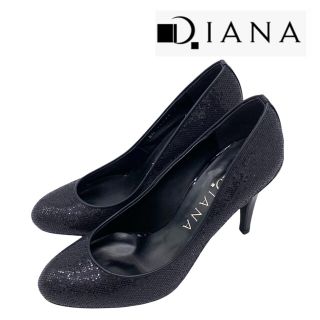 ダイアナ(DIANA)の【美品】DIANA ダイアナ パンプス 黒ラメ 21cm(ハイヒール/パンプス)