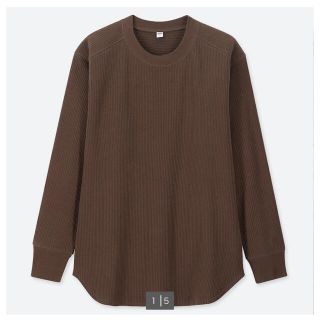 ユニクロ(UNIQLO)のコットンリブクルーネックT長袖　Lサイズ(Tシャツ(長袖/七分))