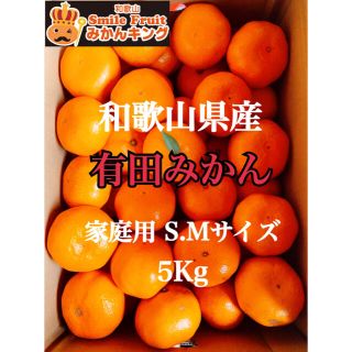 和歌山県産 家庭用有田みかん S.Mサイズ 5Kg みかんキング(フルーツ)