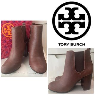 トリーバーチ(Tory Burch)のトリーバーチ　ブラウンレザー　サイドゴア　ブーツ(ブーツ)