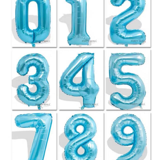 ブルー　⓪〜⑨ 数字 バルーン 風船　誕生日 バルーン インスタ  文字 その他のその他(その他)の商品写真