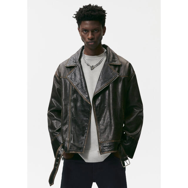 ZARA - 新品 ZARA ヴィンテージレザージャケットの通販 by nimo|ザラ ZARA - 新品 ZARA ヴィンテージレザージャケットの通販 by nimo|ザラ