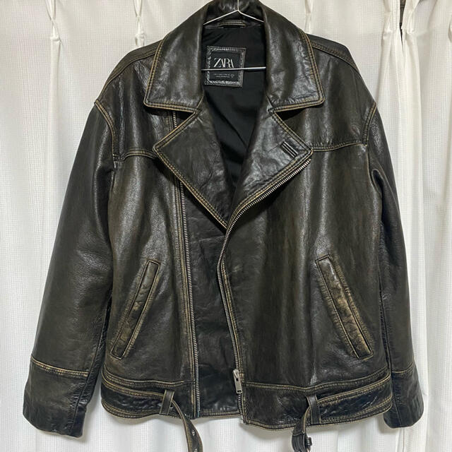 ZARA - 新品 ZARA ヴィンテージレザージャケットの通販 by nimo|ザラ ZARA - 新品 ZARA ヴィンテージレザージャケットの通販 by nimo|ザラ