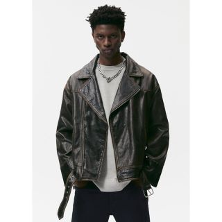 ZARA - 新品 ZARA ヴィンテージレザージャケットの通販 by nimo|ザラ
