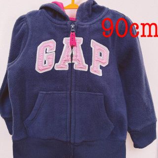 ベビーギャップ(babyGAP)のbabyGAP パーカー トレーナー フリース 90 ネイビー×ピンク(ジャケット/上着)