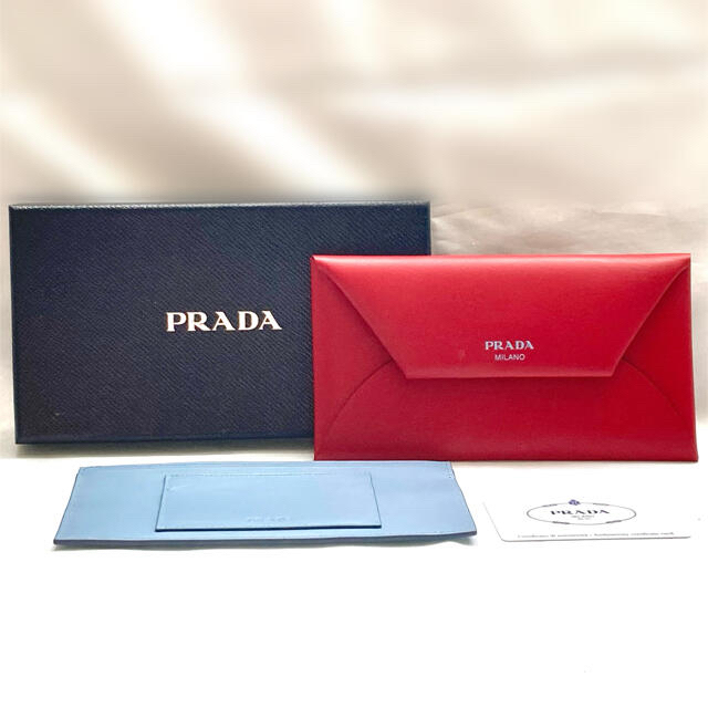 新品⭐︎PRADA プラダ 1mf011 ロングウォレット カードケース レッド