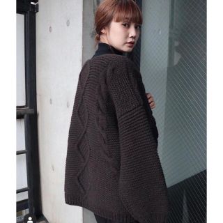 ビューティアンドユースユナイテッドアローズ(BEAUTY&YOUTH UNITED ARROWS)のrim.ark ニットガーデン　黒　元値2万1000円　(カーディガン)