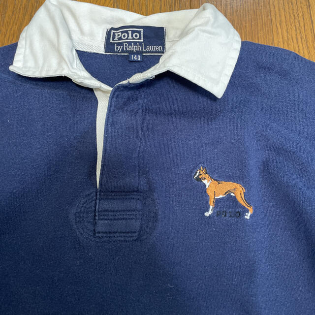 POLO RALPH LAUREN(ポロラルフローレン)の90s ラルフローレン　ラガーシャツ　犬　POLO キッズ/ベビー/マタニティのキッズ服男の子用(90cm~)(Tシャツ/カットソー)の商品写真