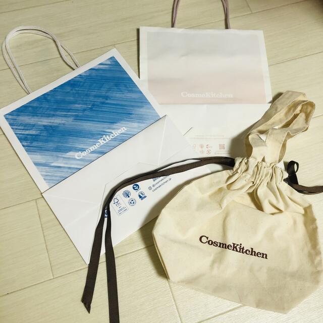 Cosme Kitchen(コスメキッチン)のCosme Kitchenショッパー＆巾着エコバッグset レディースのバッグ(ショップ袋)の商品写真