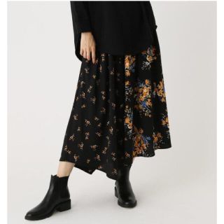 アズールバイマウジー(AZUL by moussy)のFLORAL ASYMMETRY SKIRT(ロングスカート)