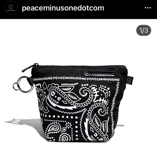 peaceminusone BANDANA POUCH #1 BLACK