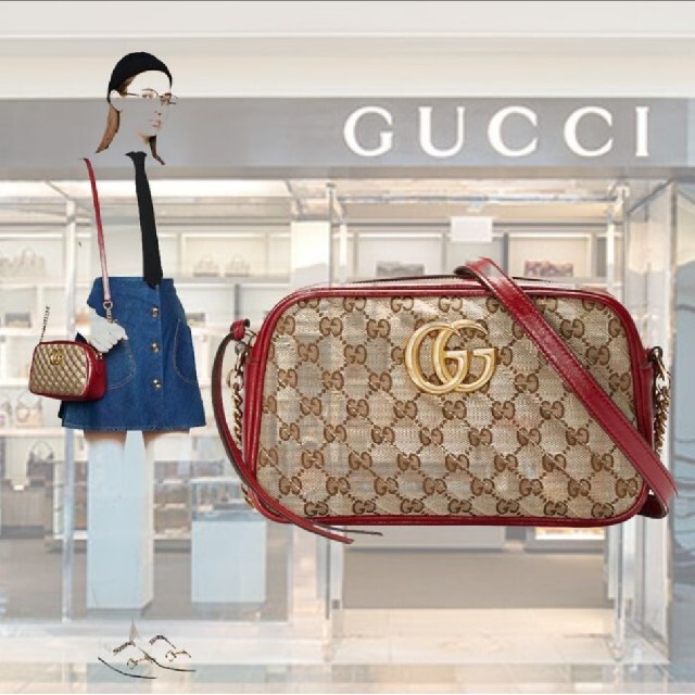 Gucci - 【美品】GUCCI GGマーモント スモール ショルダーバッグの通販 