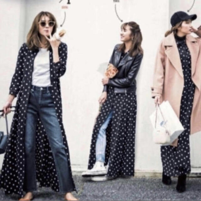 ZARA(ザラ)のドット シャツワンピース　 レディースのワンピース(ロングワンピース/マキシワンピース)の商品写真