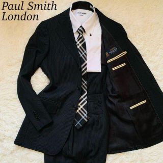 ポールスミス(Paul Smith)の【美品】ポールスミス デルフィノ セットアップ スーパー120’s 黒 Sサイズ(セットアップ)