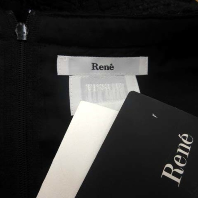 René - ルネ ツイード ノースリーブワンピース ひざ丈 ビジュー