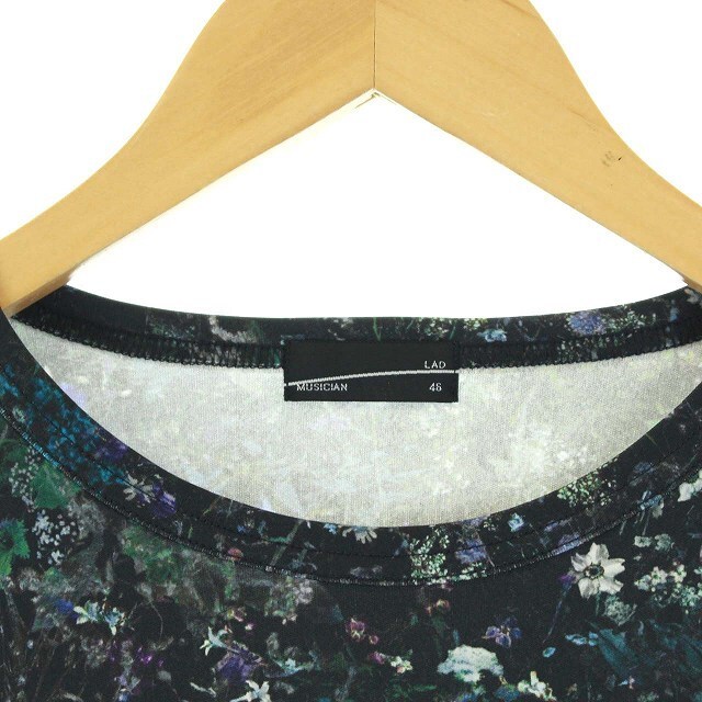 LAD MUSICIAN(ラッドミュージシャン)のラッドミュージシャン フラワープリント 半袖 Tシャツ カットソー 46 黒 メンズのトップス(Tシャツ/カットソー(半袖/袖なし))の商品写真