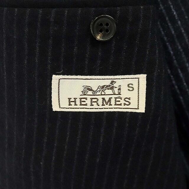 Hermes(エルメス)のエルメス テーラードジャケット ストライプ ソルド品 ウール アンゴラ混 S 黒 メンズのジャケット/アウター(テーラードジャケット)の商品写真