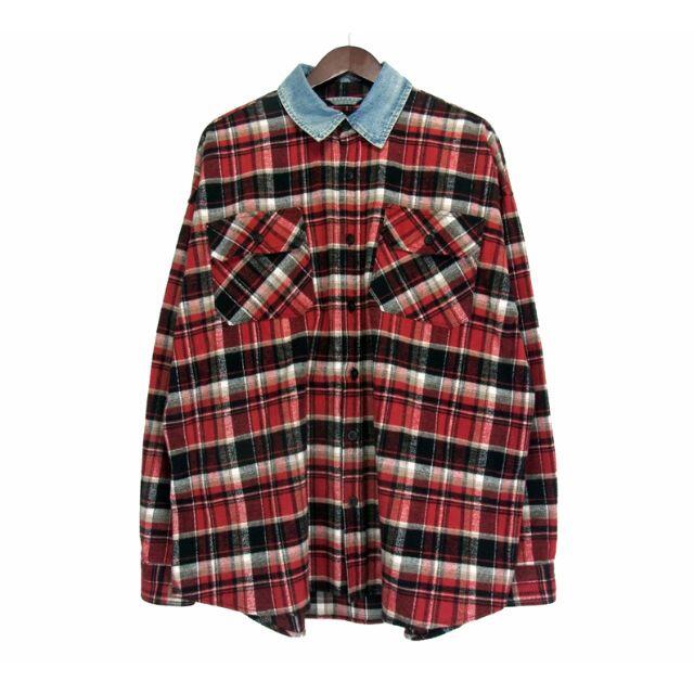 【美品】FEAR OF GOD 
デニムカラー Flannel チェックシャツ