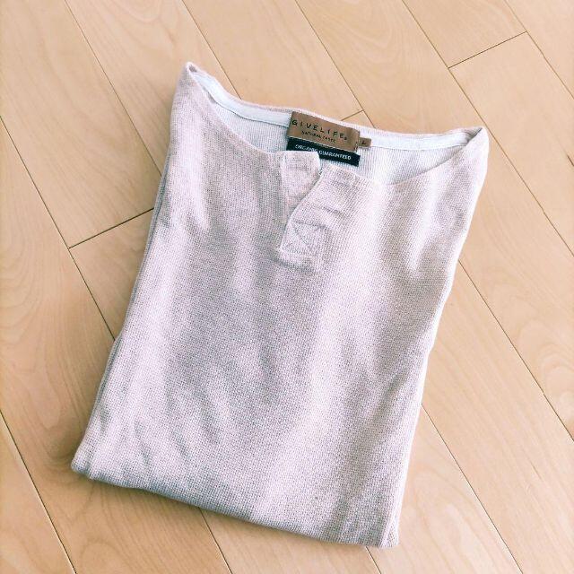 Ｌ　メンズ　ベージュ　Tシャツ　GIVE LIFE メンズのトップス(Tシャツ/カットソー(半袖/袖なし))の商品写真