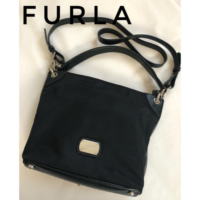 FURLA フルラ ナイロン×本革 レザー 2way ハンド ショルダーバッグ