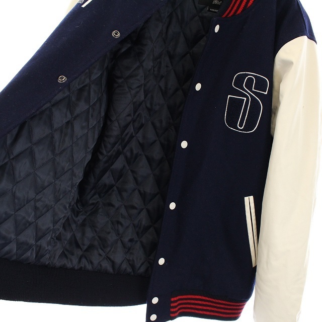 ステューシー STUSSY スタジャン ジャケット L 紺 ネイビー □EC