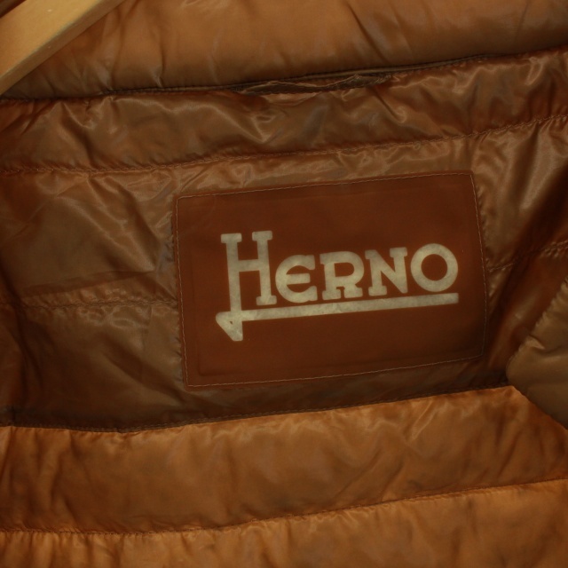 ヘルノ HERNO ダウンジャケット 半袖 42 L 茶 ブラウン 3