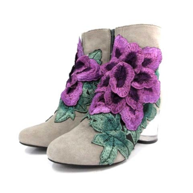 ROSE BUD(ローズバッド)のローズバッド × ジェフリーキャンベル ショートブーツ 23.0cm グレー 紫 レディースの靴/シューズ(ブーツ)の商品写真