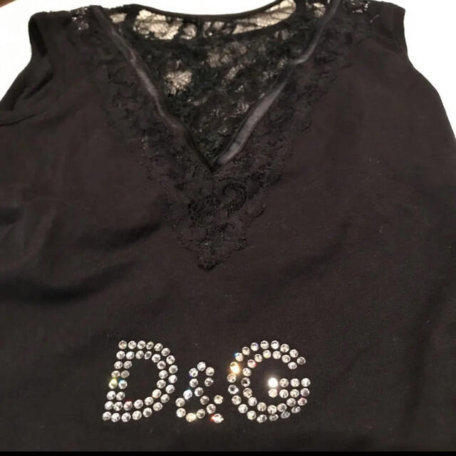 DOLCE\u0026GABBANA ドルガバ４２ロゴスワロラインストーンタンクトップ