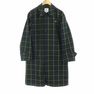 【立体ロゴ】LACOSTEラコステ　ステンカラーコート　紺　S相当