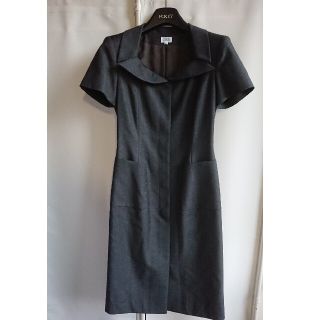 フォクシー(FOXEY)の超美品 FOXEY ブティック ウールワンピース 40 チャコール(ロングワンピース/マキシワンピース)