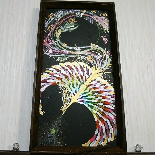 風水開運絵画＊幻の虹色鳳凰～新月輪くぐり～金運　全体　守護　恋愛結婚運　厄除け