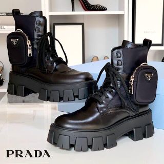 プラダ PRADA ソール厚底 ブーツ - ブーツ
