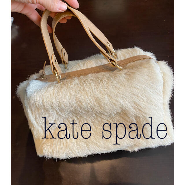 ????kate spade ファー　ハンドバッグ　ホワイト