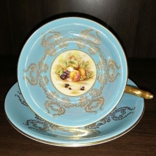 エインズレイ(Aynsley China)のエインズレイ　オーチャードゴールド　ターコイズ　カップアンドソーサー　1客(グラス/カップ)