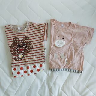 ぶたさん　くまさん　Tシャツ　2枚セット(Tシャツ/カットソー)