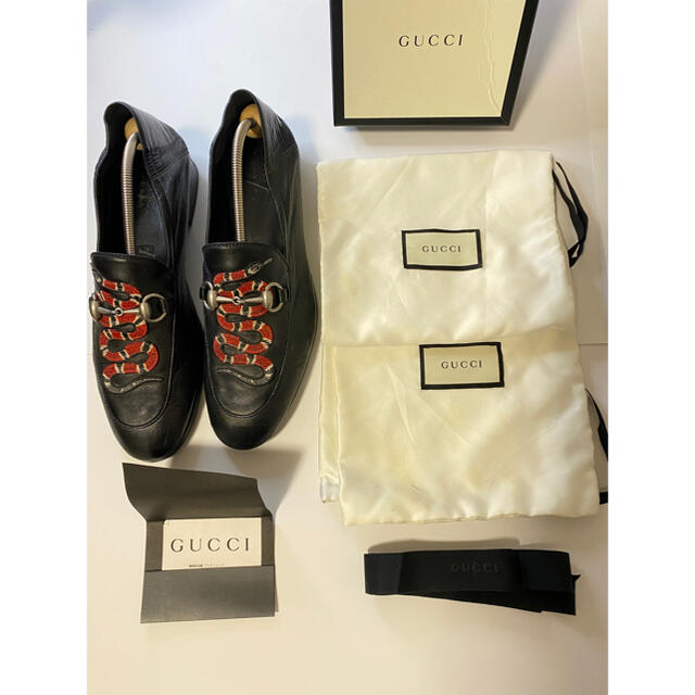 Gucci(グッチ)の【※レシート付き】GUCCI グッチ　スネーク ホースビット レザー ローファー メンズの靴/シューズ(スリッポン/モカシン)の商品写真