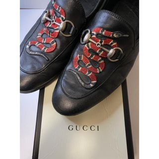 グッチ(Gucci)の【※レシート付き】GUCCI グッチ　スネーク ホースビット レザー ローファー(スリッポン/モカシン)